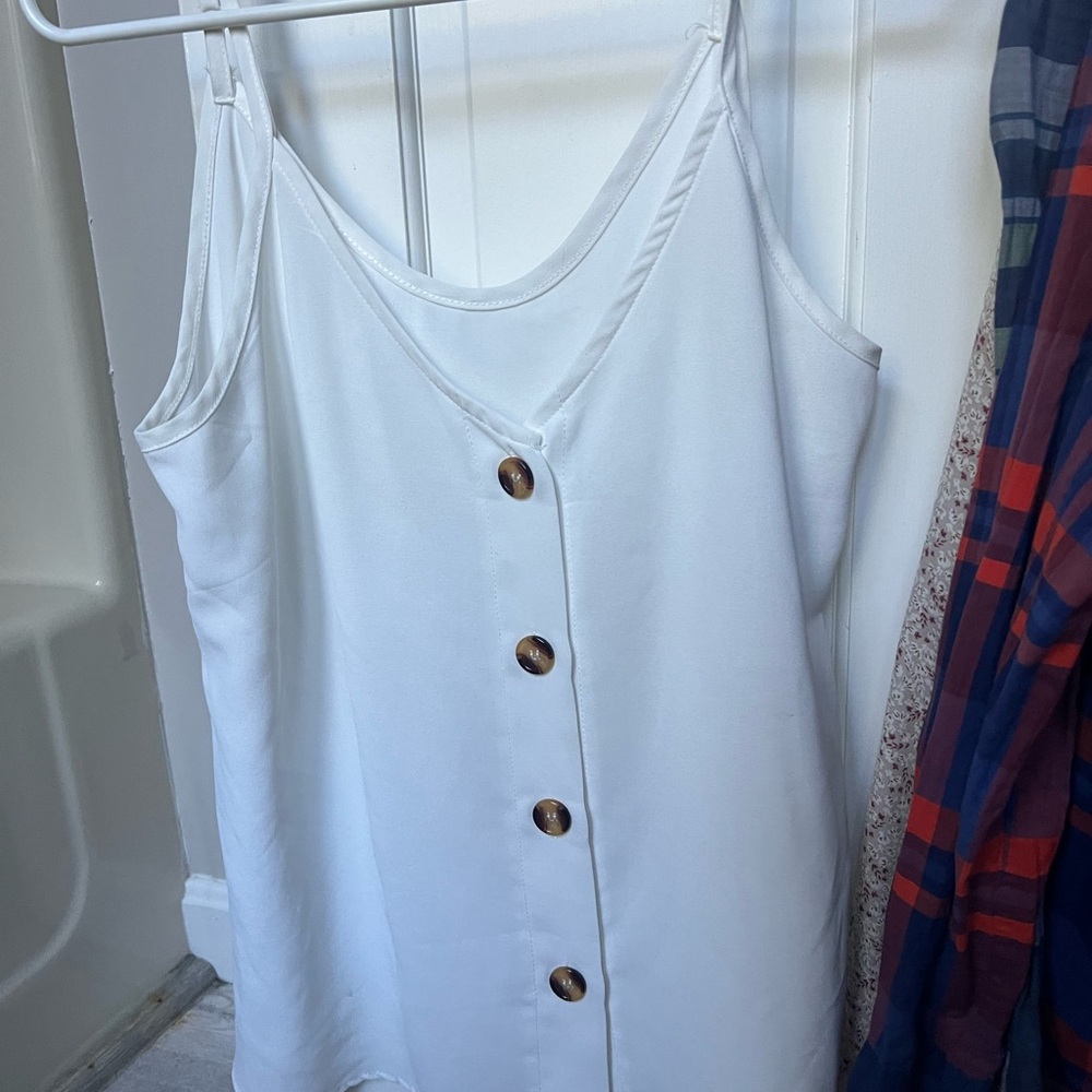 White Button-Down tank top